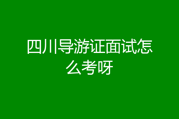 四川导游证面试怎么考呀