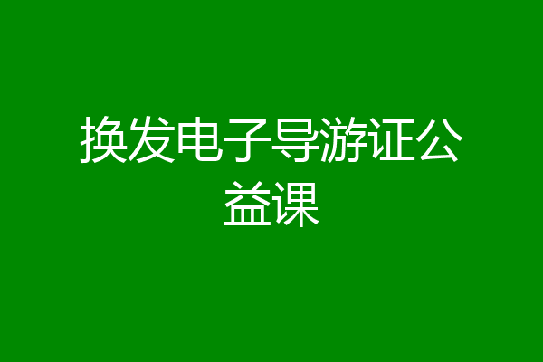 换发电子导游证公益课