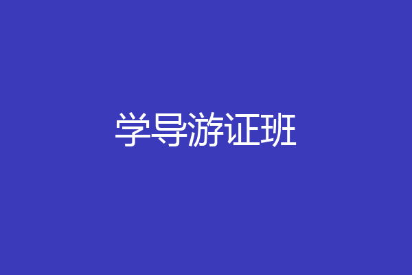 学导游证班