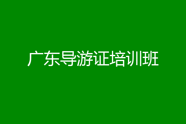 广东导游证培训班