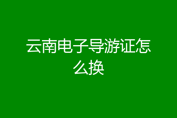 云南电子导游证怎么换