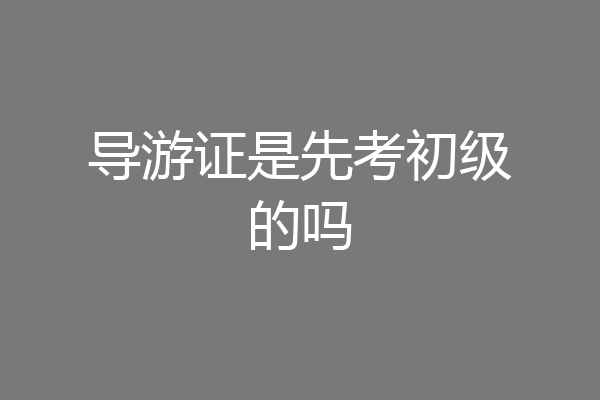 导游证是先考初级的吗
