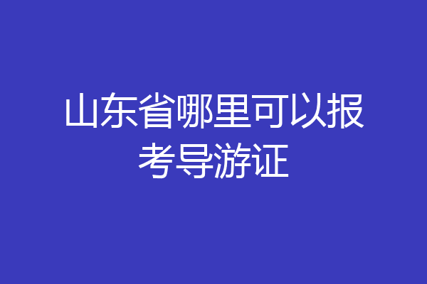 山东省哪里可以报考导游证