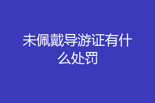 未佩戴导游证有什么处罚