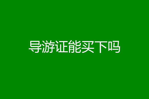 导游证能买下吗
