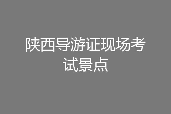陕西导游证现场考试景点