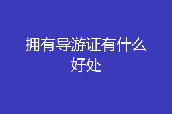 拥有导游证有什么好处