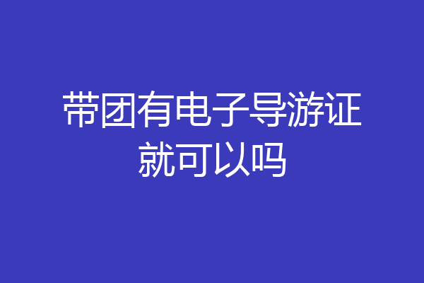 带团有电子导游证就可以吗