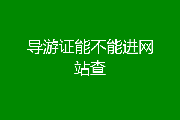 导游证能不能进网站查