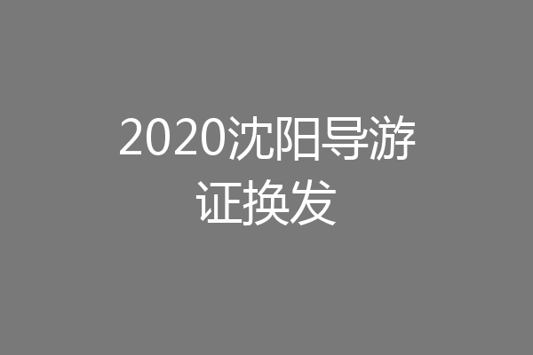 2020沈阳导游证换发