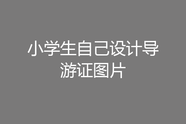 小学生自己设计导游证图片