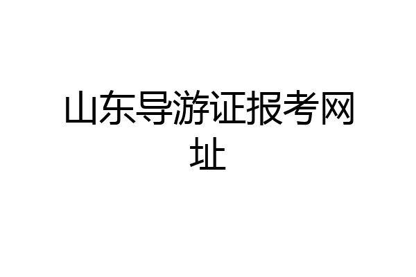 山东导游证报考网址