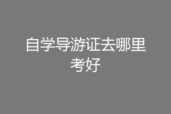 自学导游证去哪里考好