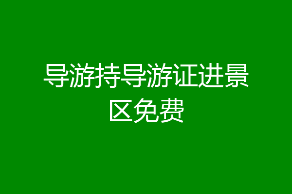 导游持导游证进景区免费