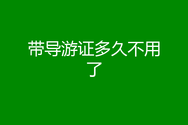 带导游证多久不用了