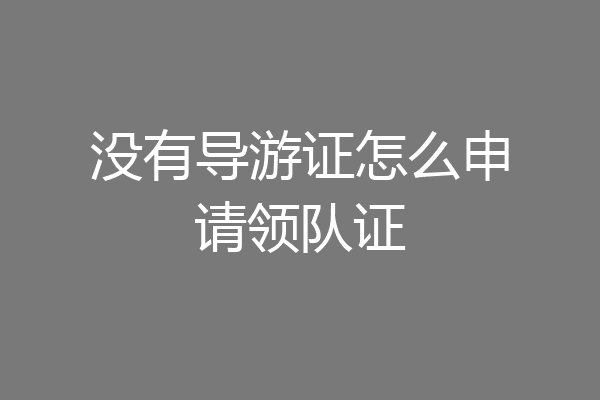 没有导游证怎么申请领队证