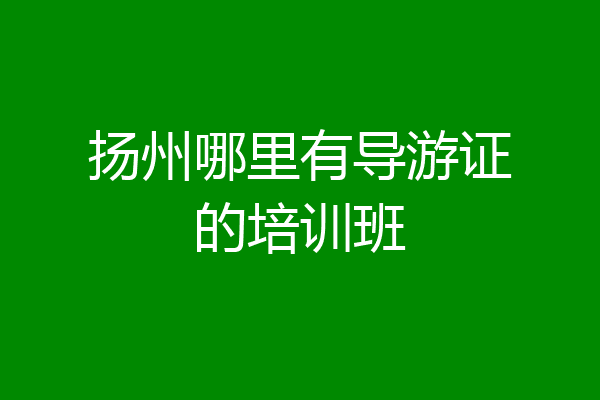 扬州哪里有导游证的培训班