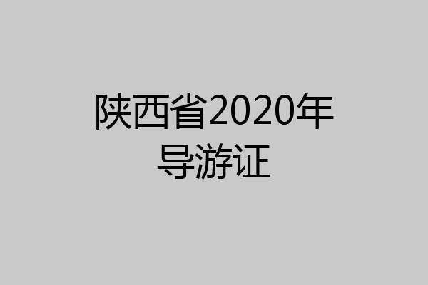 陕西省2020年导游证