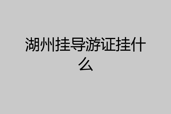 湖州挂导游证挂什么