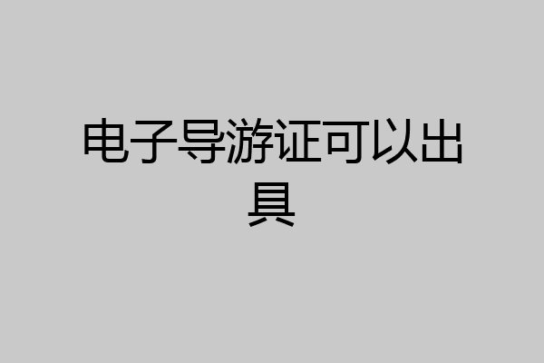 电子导游证可以出具
