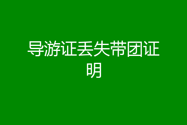 导游证丢失带团证明