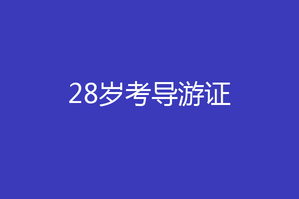 28岁考导游证