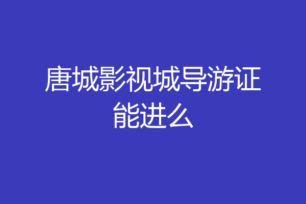 唐城影视城导游证能进么