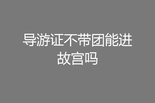导游证不带团能进故宫吗