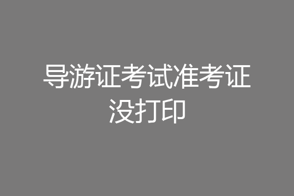 导游证考试准考证没打印