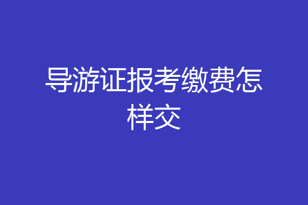 导游证报考缴费怎样交