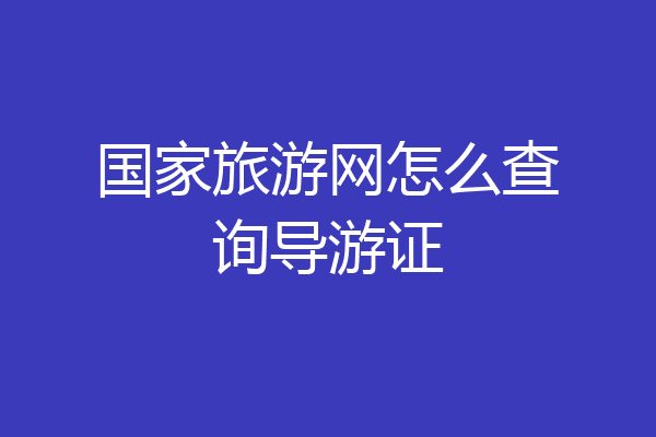 国家旅游网怎么查询导游证