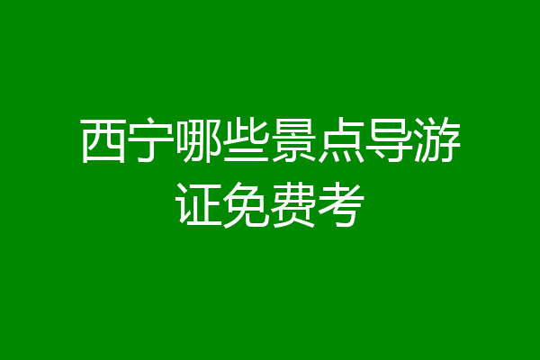 西宁哪些景点导游证免费考