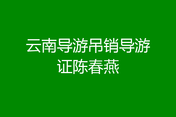 云南导游吊销导游证陈春燕