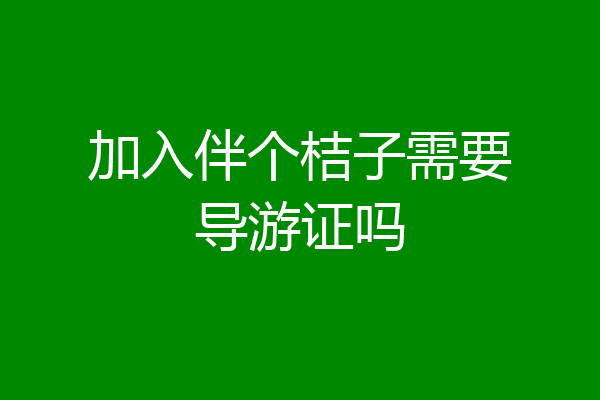 加入伴个桔子需要导游证吗