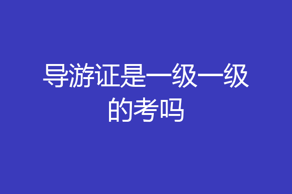 导游证是一级一级的考吗