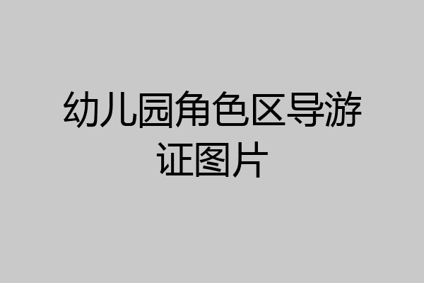 幼儿园角色区导游证图片