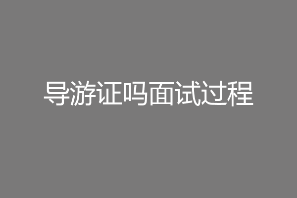 导游证吗面试过程