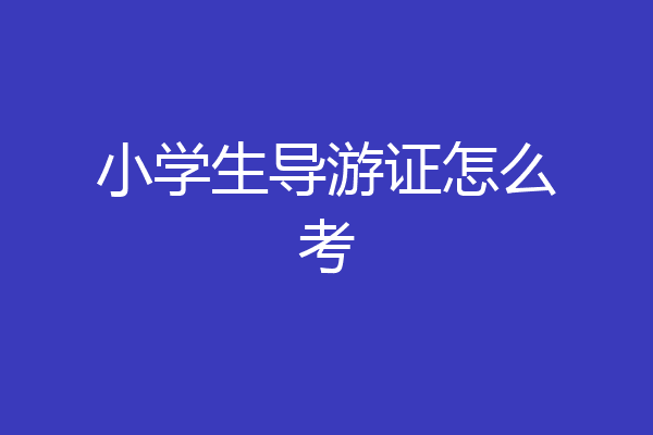 小学生导游证怎么考
