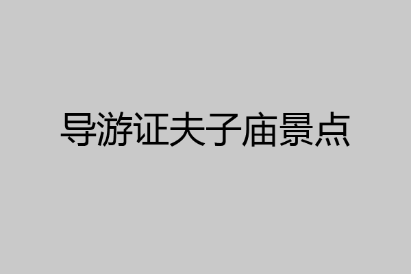导游证夫子庙景点