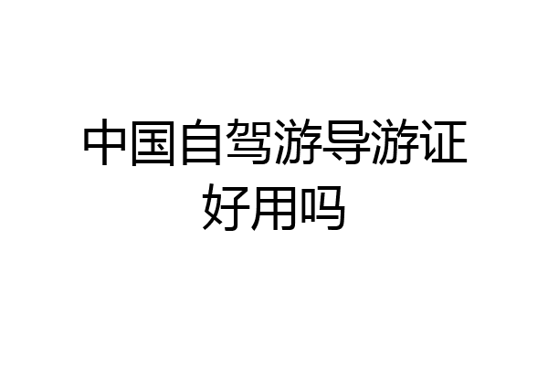 中国自驾游导游证好用吗