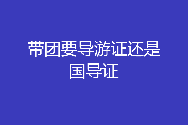 带团要导游证还是国导证