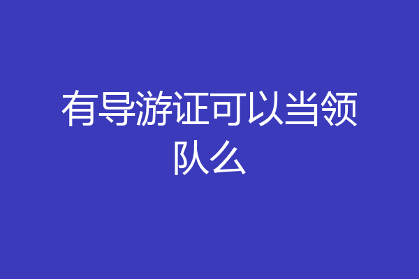 有导游证可以当领队么