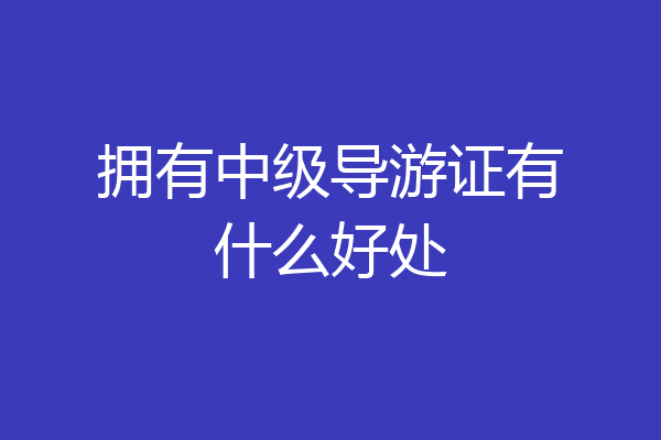 拥有中级导游证有什么好处