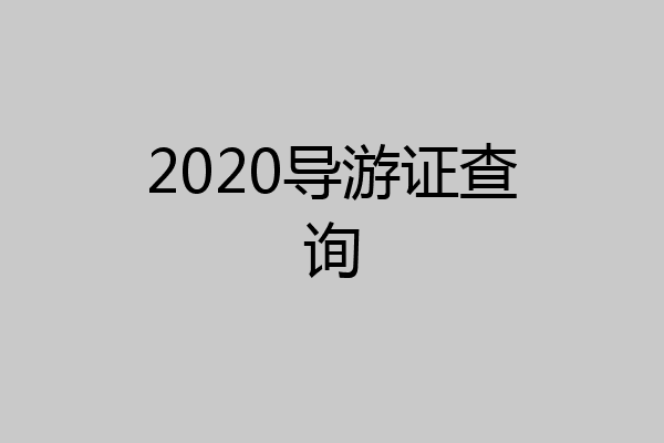 2020导游证查询