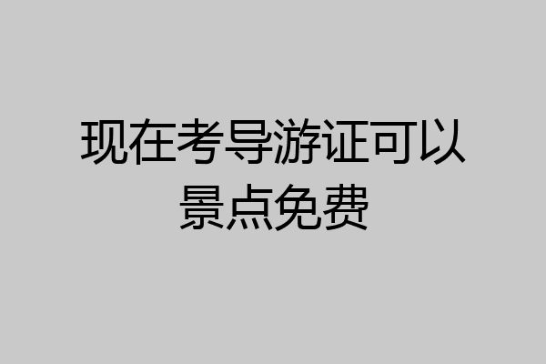 现在考导游证可以景点免费