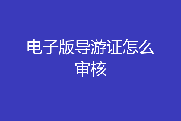 电子版导游证怎么审核