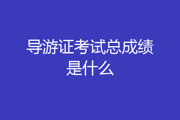 导游证考试总成绩是什么