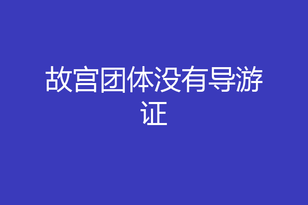 故宫团体没有导游证