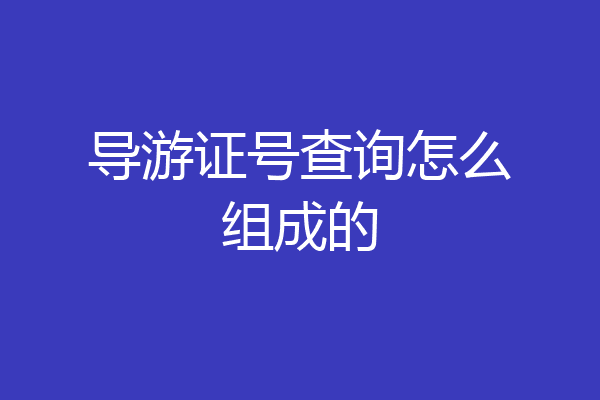 导游证号查询怎么组成的