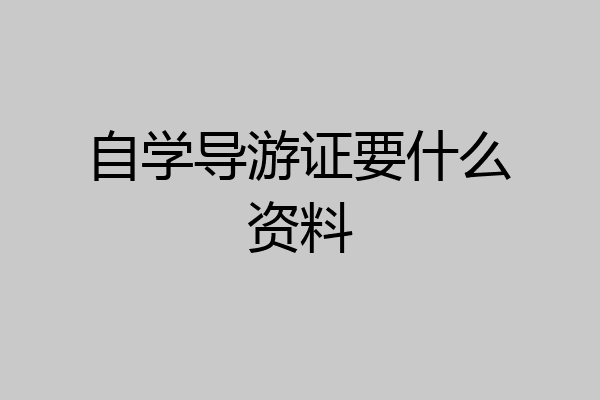 自学导游证要什么资料